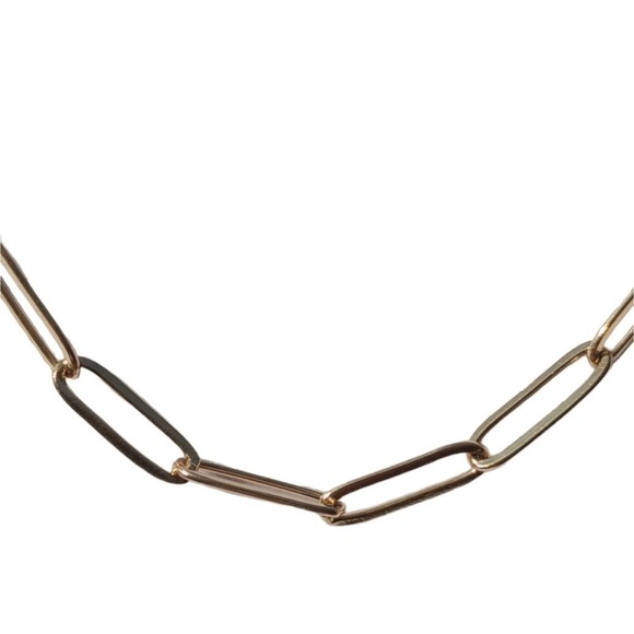 18k Gold paperclip style gold chain Plated can bundle with other chains last pic - Picture 4 of 5